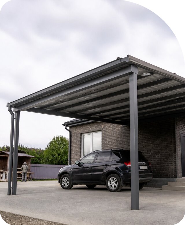 Навес из профнастила в Узловой по цене от 5602 р. | РадиДОМА-Злв